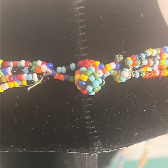 Multicolor Glass Seed Bead Multi-Strand Necklace - Picture 3 of 5